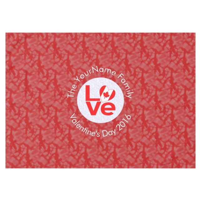 Toalha De Mesa Sinalizador Red LOVE Canadense Personalizado (Frente (Horizontal))
