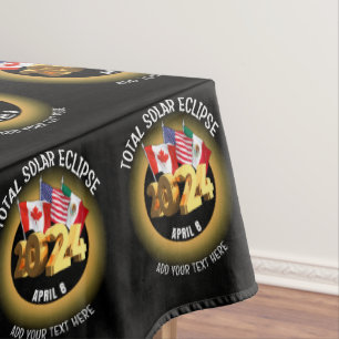 Toalha De Mesa Sinalizadores ECLIPSE SOLAR TOTAL 2024 personaliza