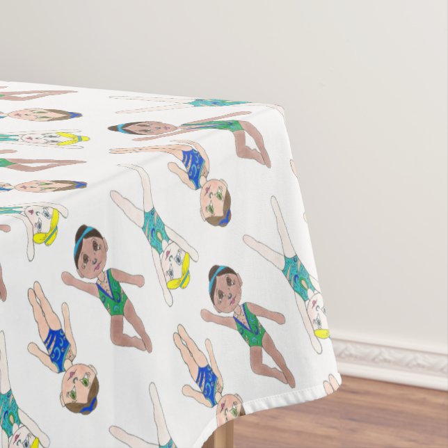 Toalha De Mesa Sincronização de Natações de Girls de Swimmer Sinc (Posição Original)