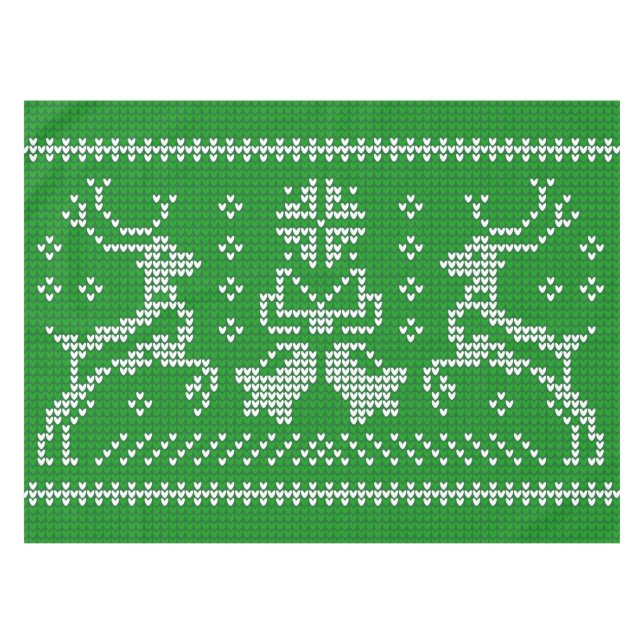 Toalha De Mesa Sinos de jingles de suéter feio (Frente (Horizontal))