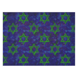 Toalha De Mesa SlipperyJoe's Hanukkah fileiras verdes Estrelas de