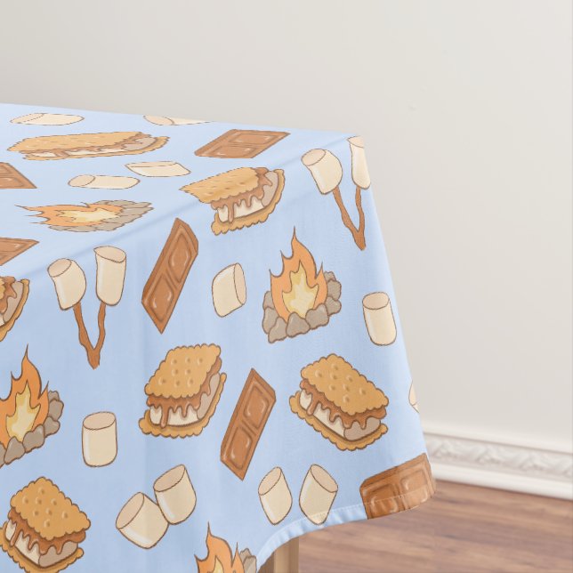 Toalha De Mesa S'mores Antigo Acampamento Marshmallow Fogueira Ac (Posição Original)