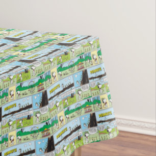 Toalha De Mesa Snoopy e Amigos   Ir acampar