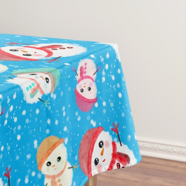Toalha De Mesa Snowball e Snowman Blue 2 (Posição Original)