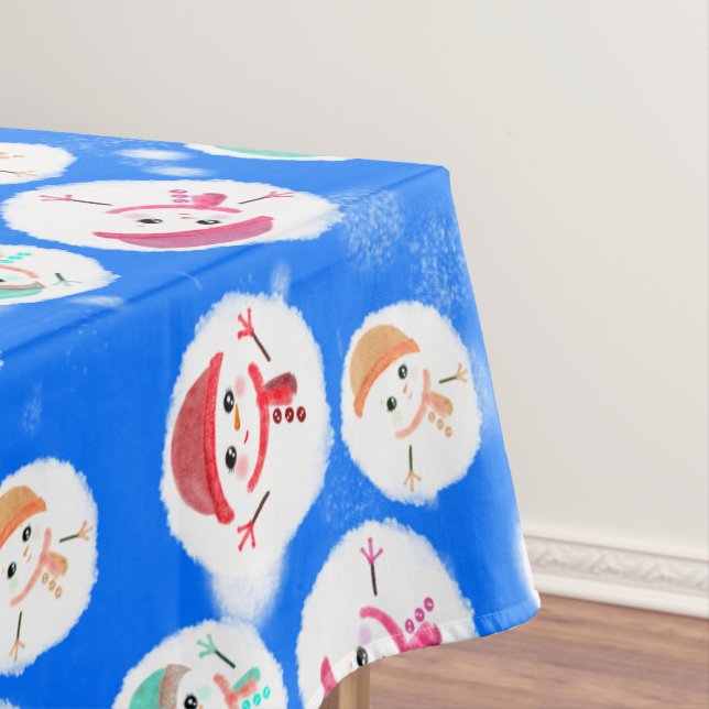 Toalha De Mesa Snowball e Snowman Blue 3 (Posição Original)