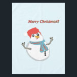 Toalha De Mesa Snowman. Merry Christmas.<br><div class="desc">Boneco de neve fofo e divertido!!Alegria do Natal em seu lar!!</div>