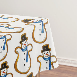 Toalha De Mesa Snowman Snow Man Winter Sugar Cookie Natal