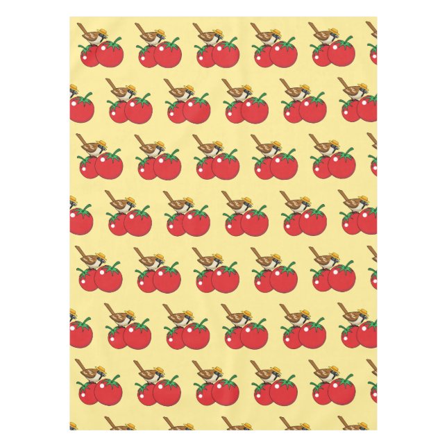 Toalha De Mesa Sobreposição Orgânica Comendo Tomate Vermelho (Frente)