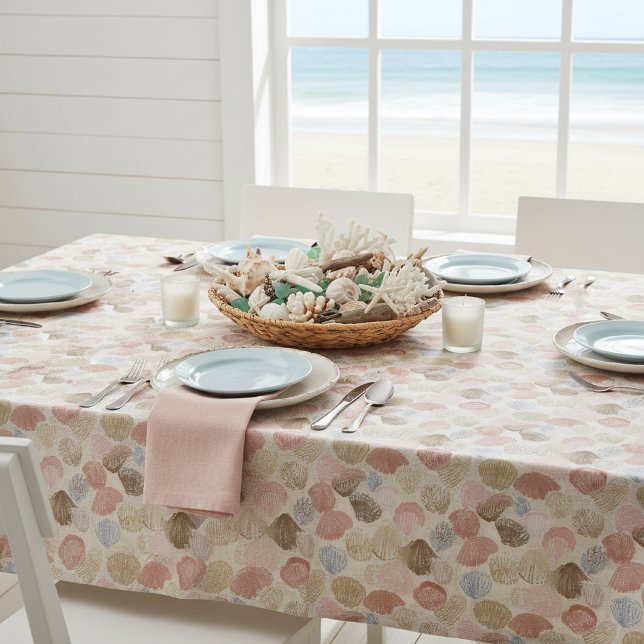 Toalha De Mesa Soft Coastal Seashell Beach Pattern (Criador carregado)