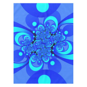 Toalha De Mesa Sombras da Arte Fractal Abstrato Moderna Azul