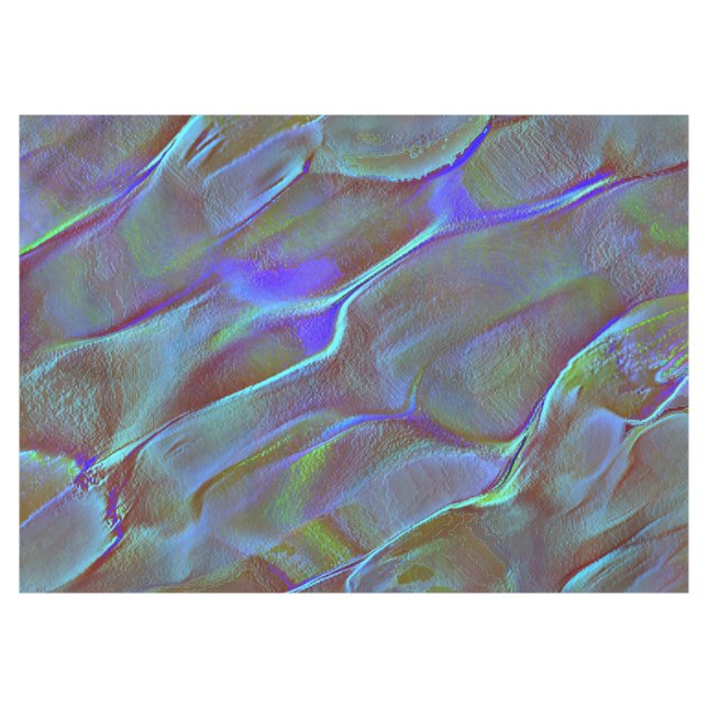 Toalha De Mesa Sombreado de satírico rochoso digital verde-cinzen (Frente (Horizontal))