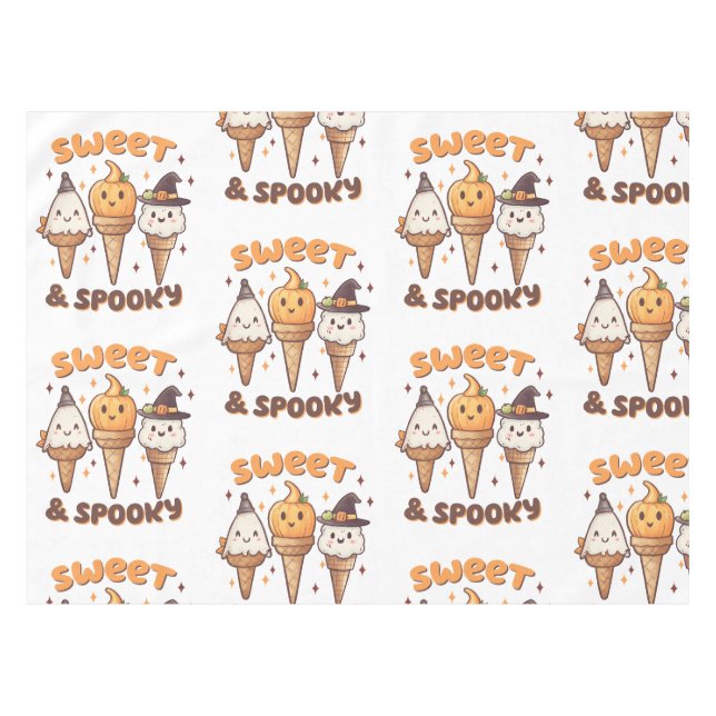Toalha De Mesa Sorvete Doce e Spooky (Frente (Horizontal))