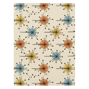 Toalha De Mesa Sputnik Starburst Flowers Retro