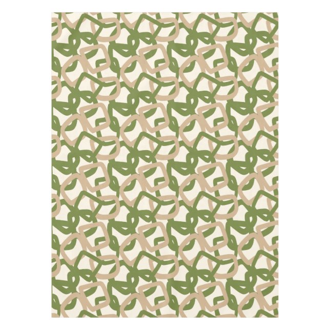 Toalha De Mesa Square Tangle Olive Green Warm Taupe (Frente)