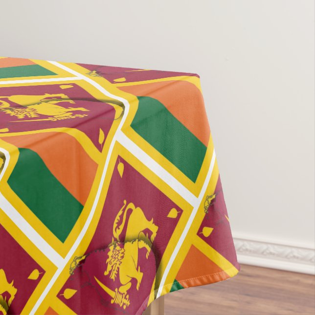 Toalha De Mesa SRI LANKA Flag Na moda Patriótico Geométrico (Posição Original)