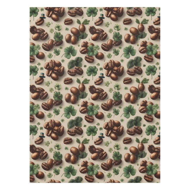 Toalha De Mesa St. Patrick’s Day Coffee & Shamrock Pattern (Frente)