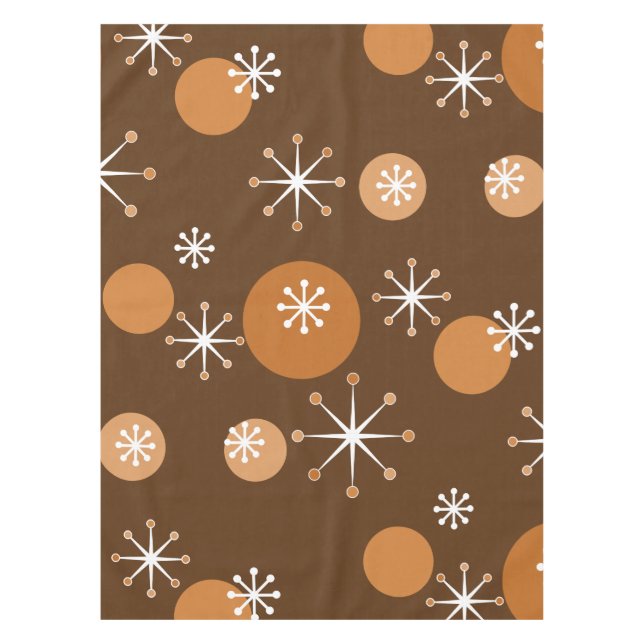 Toalha De Mesa Starbursts da Era Atômica Queimados Laranja (Frente)