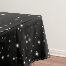 Toalha De Mesa Starlight Sparkles Black and White Stars