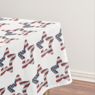 Toalha De Mesa Stars and Stripes USA Star Padrão Patriótico Branc