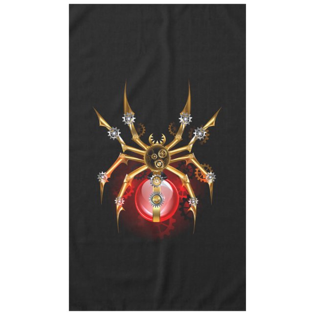 Toalha De Mesa Steampunk spider on black (Frente)