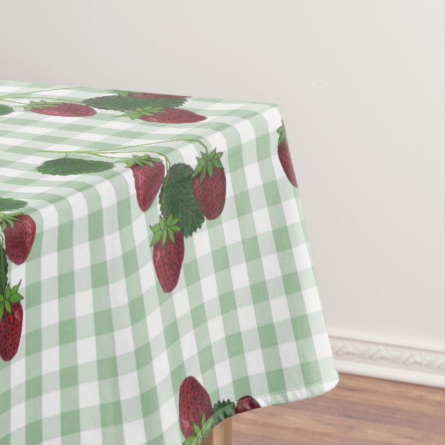 Toalha De Mesa Strawberry E Gingham Tablecloth (Posição Original)