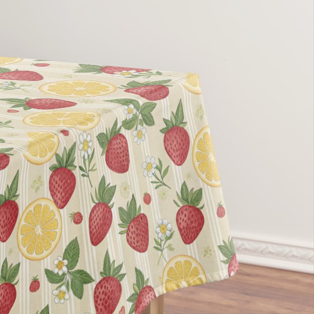 Toalha De Mesa Strawberry Lemon Pattern (Posição Original)