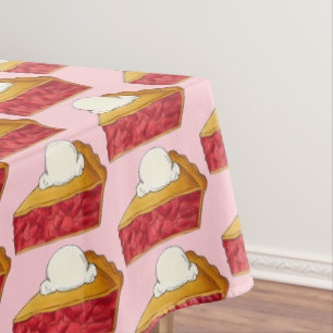 Toalha De Mesa Strawberry Rhubarb Pie a la Mode Dessert Slice