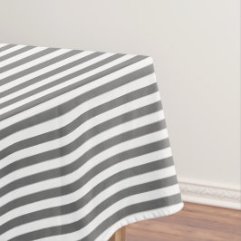 Toalha De Mesa Stripe de Cinza e branco