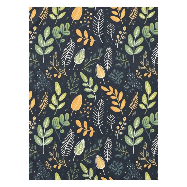 Toalha De Mesa Stylish Green and Yellow Foliage Pattern  (Frente)