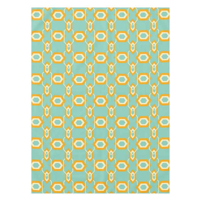 Toalha De Mesa Stylized geometric pattern in bold orange hexagon (Frente)