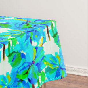 Toalha De Mesa Sublime Himalayan Poppy Aqua Green Padrão Floral