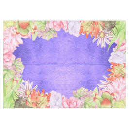 Toalha De Mesa Suculente de Aquarela Magia Roxo