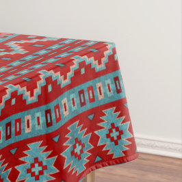 Toalha De Mesa Sudoeste de Mesas Turquoise e Red Small