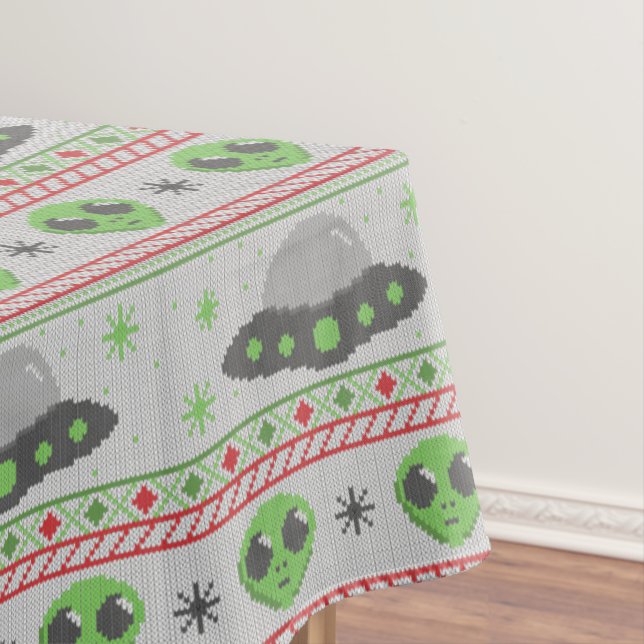 Toalha De Mesa Suéter de Natal Feio alienígena (Posição Original)