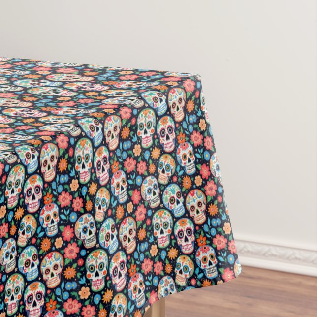 Toalha De Mesa Sugar Skulls Dia de Los Muertos (Posição Original)
