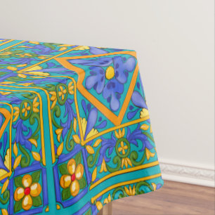 Toalha De Mesa Summer ,Sicilian tiles ,majolica,Mediterranean