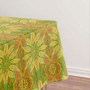 Toalha De Mesa Sun Flower Sunflower Padrão arábico boêmico