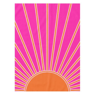 Toalha De Mesa Sun Sunrise Hot Pink E Orange Preppy Sunshor