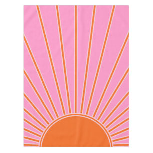 Toalha De Mesa Sun Sunrise Pink E Orange Vintage Boho Sunshine