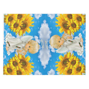 Toalha De Mesa Sunflower Baby Angel Floral Sky Tablecloth