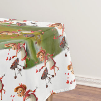 Toalha De Mesa Sunflower Cooking Love Red Hearts White Tablecloth