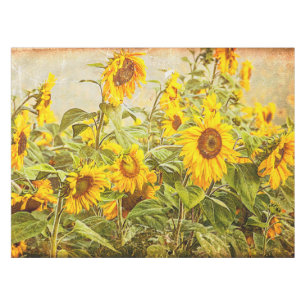 Toalha De Mesa Sunflower Field Yellow Green Vintage