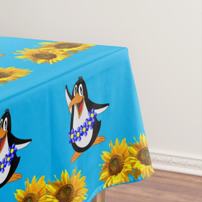 Toalha De Mesa Sunflower Floral Penguin Tablecloth (Posição Original)