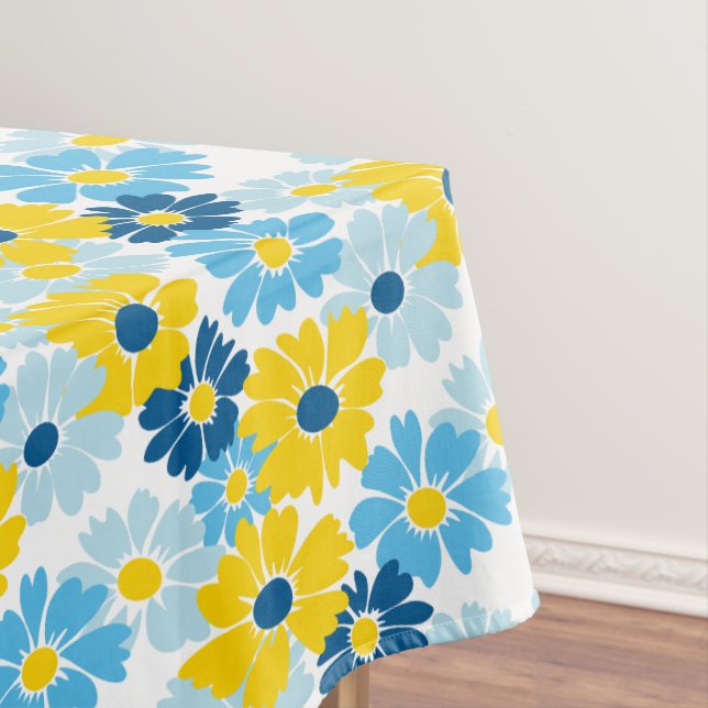Toalha De Mesa Sunshine Blue Sky Daisy Blooming (Posição Original)