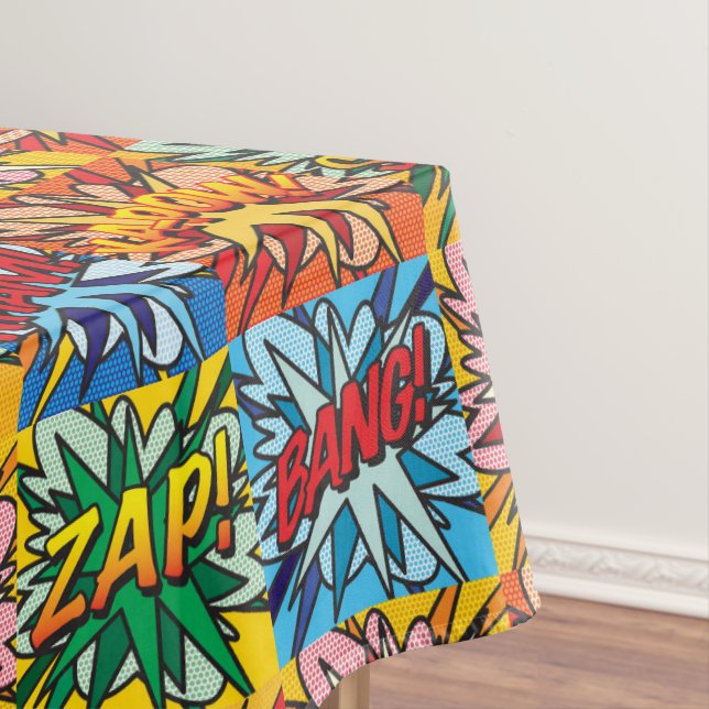 Toalha De Mesa Super-herói de Pop Art de Quadrinhos (Posição Original)