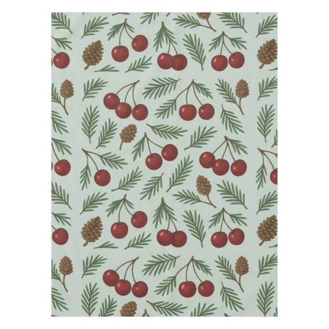 Toalha De Mesa 🌿 Sweet Cherry Woodland Holiday Collection (Frente)