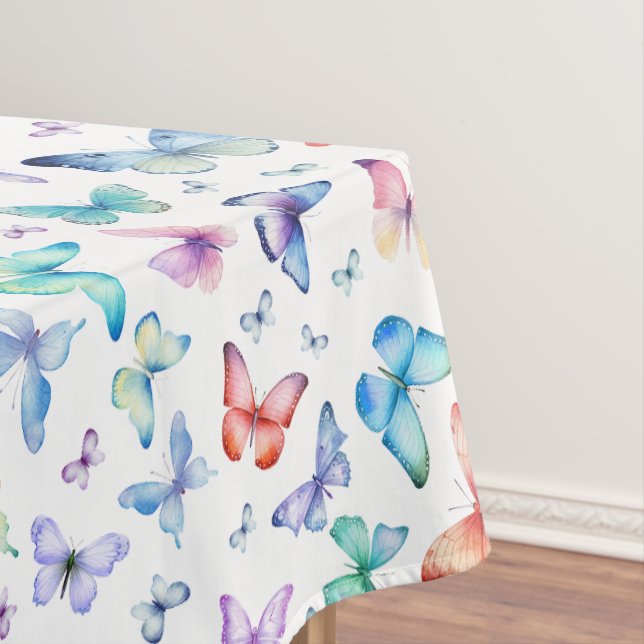 Toalha De Mesa Tablecloe de Borboleta de Aquarela (Posição Original)