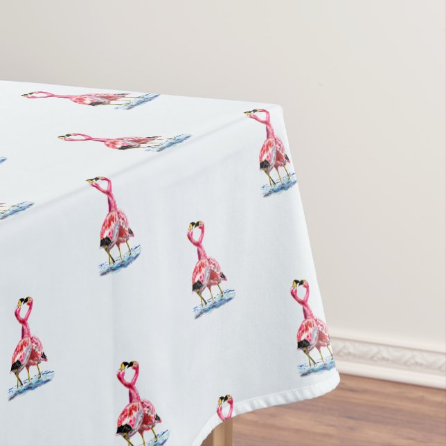 Toalha De Mesa Tablecloe de Flamingos Rosa - Sua Cor - Texto (Posição Original)