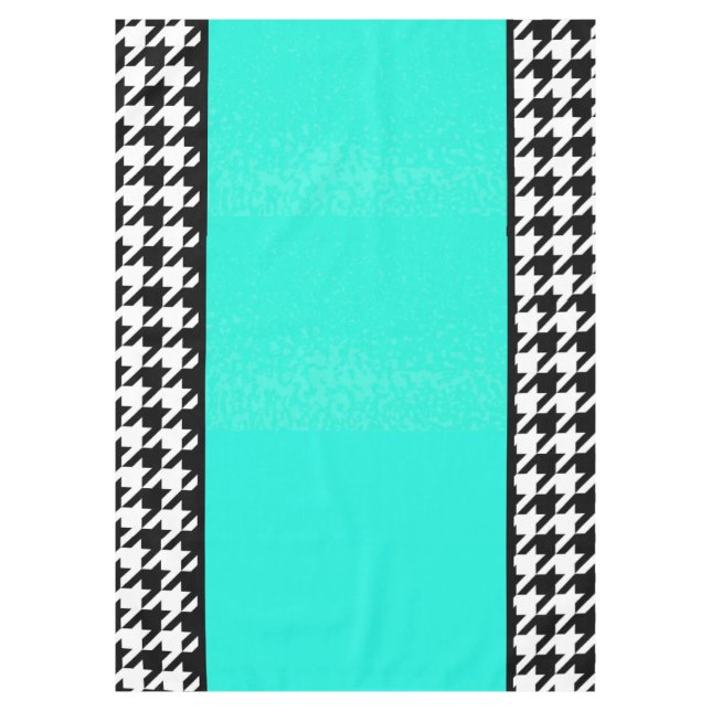Toalha De Mesa Tableclot com verificação de alta, preto e branco (Frente)