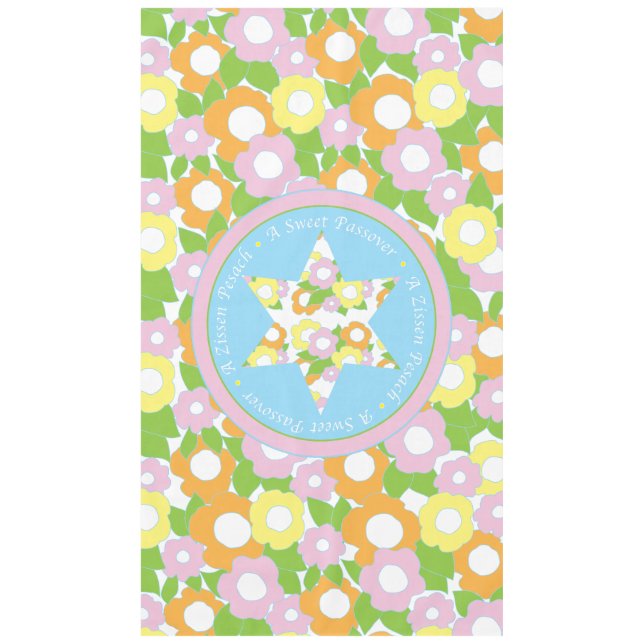 Toalha De Mesa Tablecloth "A Sweet Passover" (Passover 60" x 104" (Frente)